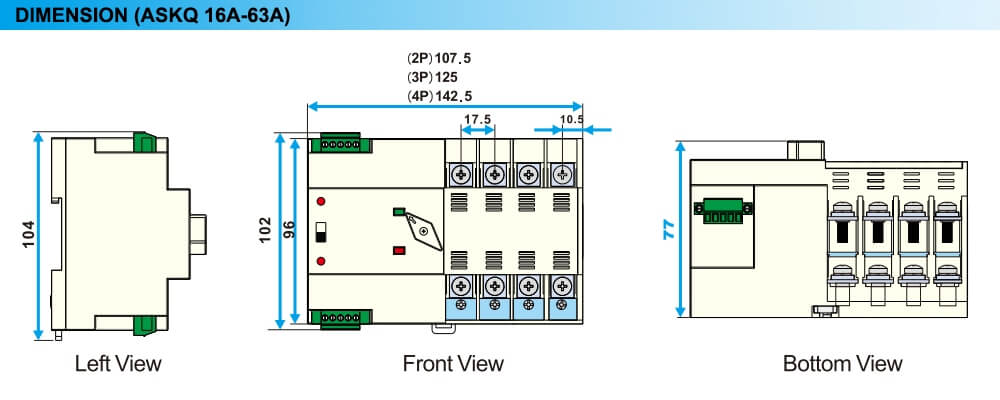ខ្នាត ATS Aisikai ASKQ1-63A 3P