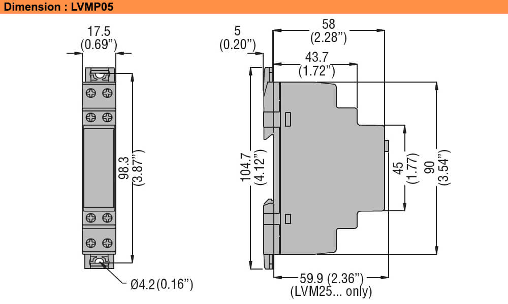 ទំហំ : Lovato relay LVMP05