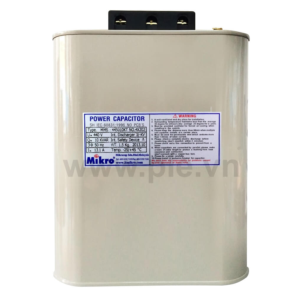 Capacitor Mikro MMS-445010KT : កុងដុង ជ្រុង 3P 10Kvar 440V 50Hz