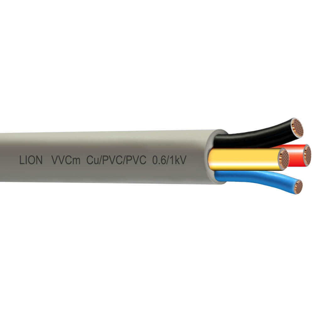 Lion VVCm-3x35+1x25 - 0.6/1 kV : Flexible Cable VVCm ៣ ស្នូល ដំណាក់កាល និង ១ បណ្តូលខ្សែប្រើក្នុងដី បណ្តួល ស្ពាន់ 0,6/1 kV