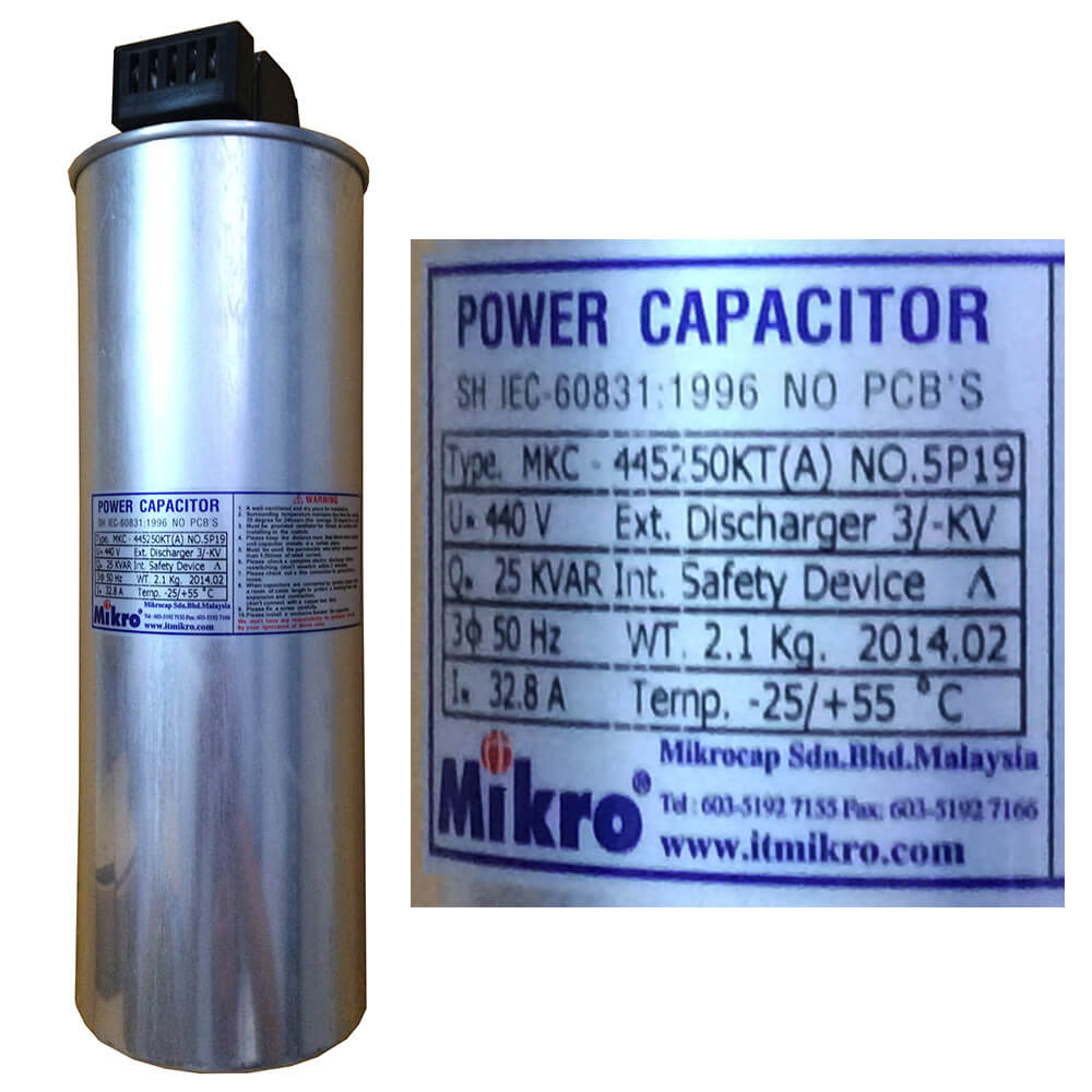 Capacitor Mikro MKC-445250KT កុងដុង 3P 25Kvar