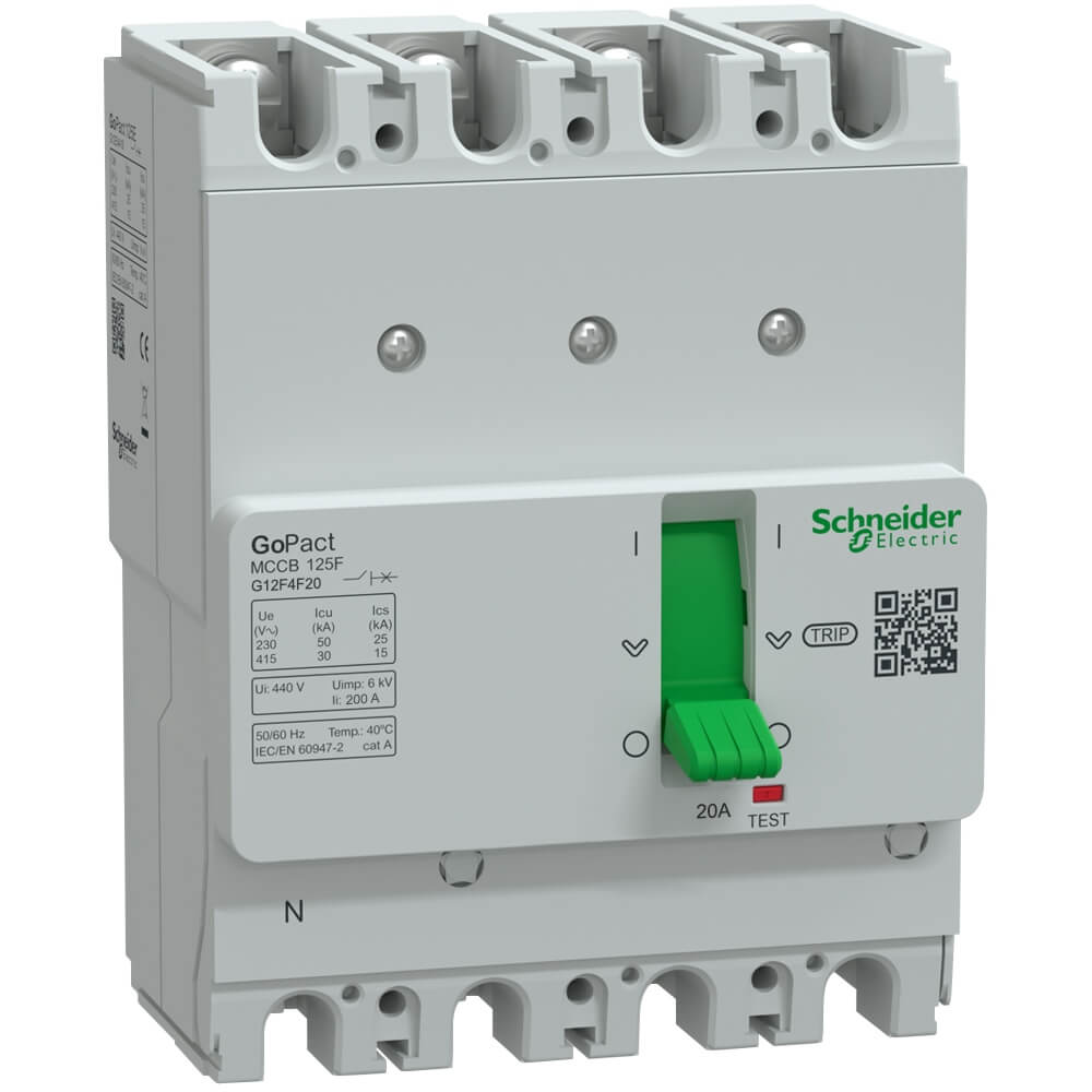 MCCB GoPact Schneider G12F4F20 : MCCB 4P 20A