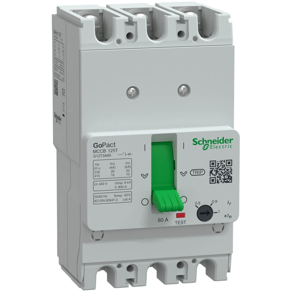 MCCB GoPact Schneider G12T3A80 : MCCB 3P 80A