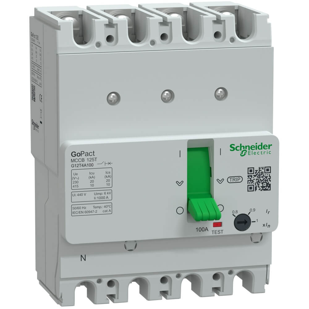 MCCB GoPact Schneider G12T4A100 : MCCB 4P 100A
