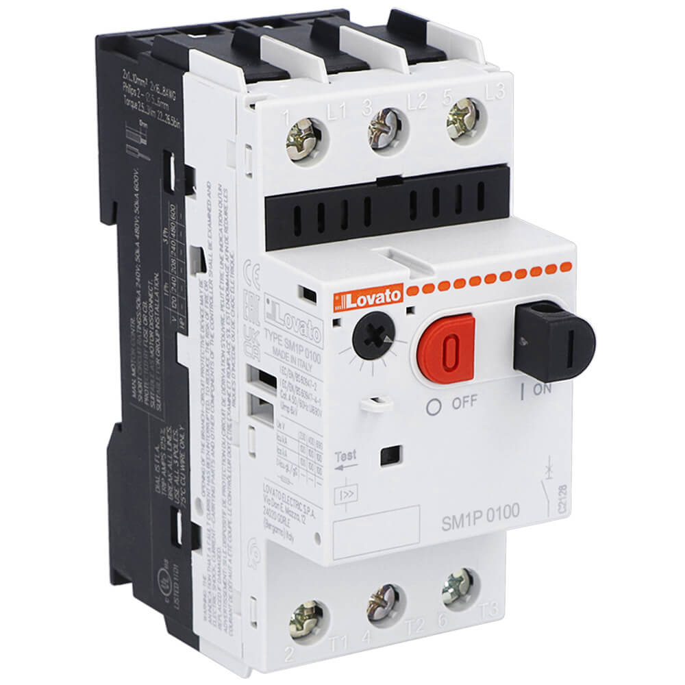 Lovato SM1P0100: MPCB 3P 1A CB ការពារម៉ូទ័រ