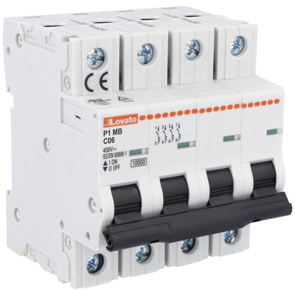Lovato P1MB4PC06: MCB 4P 6A សៀគ្វីស្វ័យប្រវត្តិ