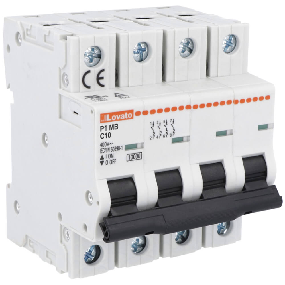 Lovato P1MB4PC10: MCB 4P 10A សៀគ្វីស្វ័យប្រវត្តិ