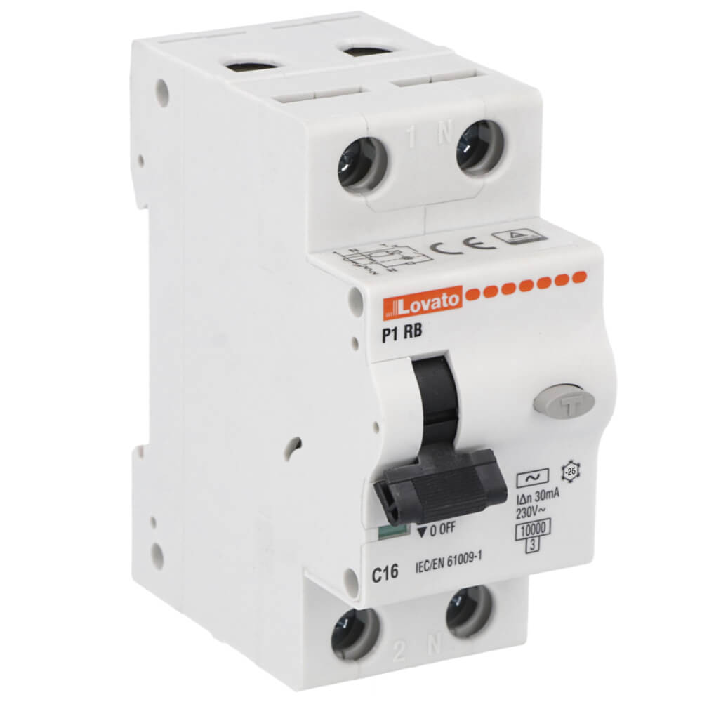 Lovato P1RB1NC16AC030: RCBO 1P+N 16A សៀគ្វី RCBO