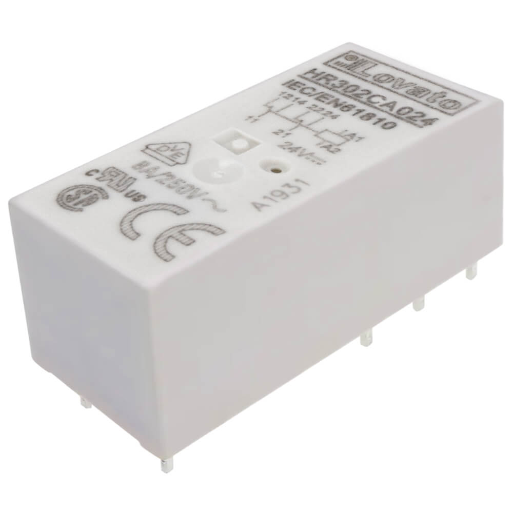 Lovato HR302CA024: Miniature relay - relayកម្រិតមធ្យម 2 C/O 8A 250V