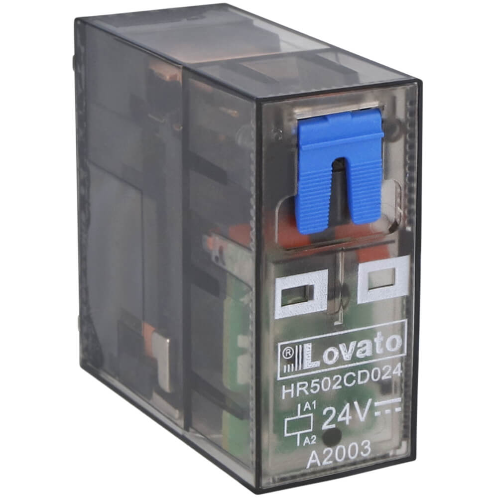 Lovato HR502CD024: Miniature relay - relayកម្រិតមធ្យម 2 C/O 8A 250V