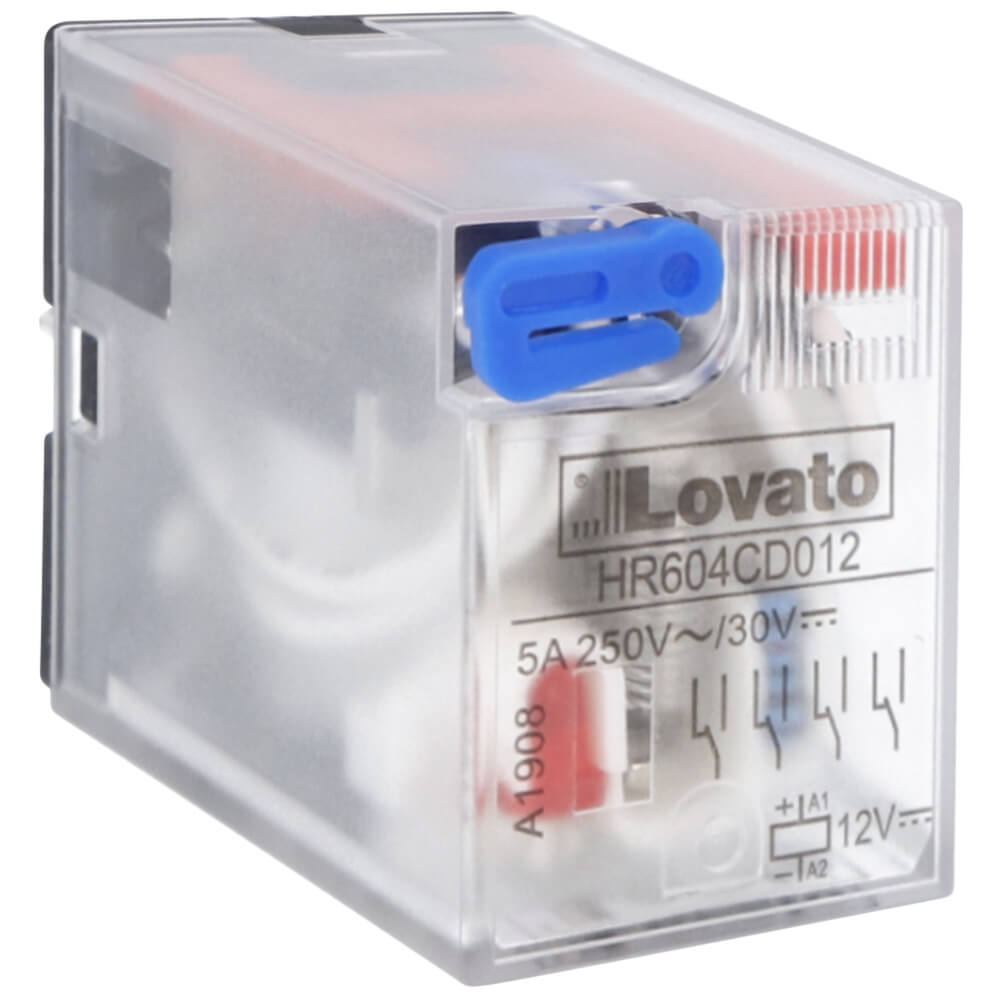 Lovato HR604CD012: Industrial relay - Relay ឧស្សាហកម្ម 4 C/O 5A 250V