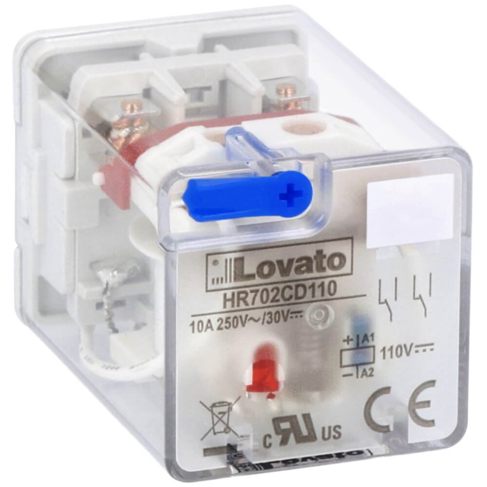 Lovato HR702CD110: Industrial relay - Relay ឧស្សាហកម្ម 8-Pin 2 C/O 10A 250V